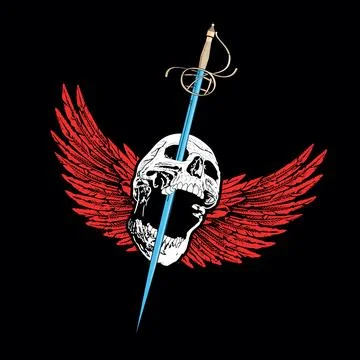 Winged skull Stock Illustration