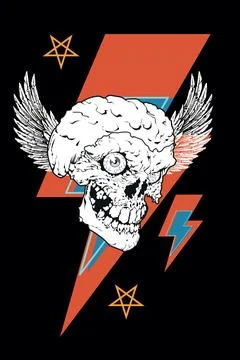 Winged skull Stock Illustration