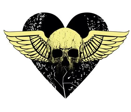 Winged skull Stock Illustration