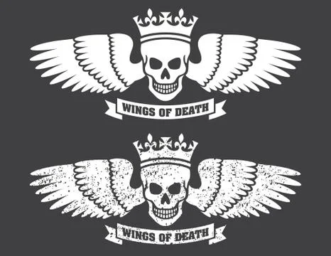 Winged Skull Vector Design Иллюстрация