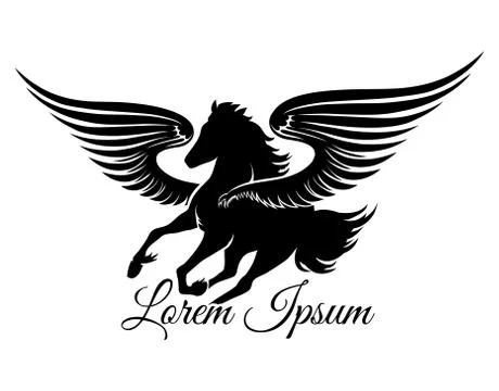 Winged Stallion Logo Illustrazione stock