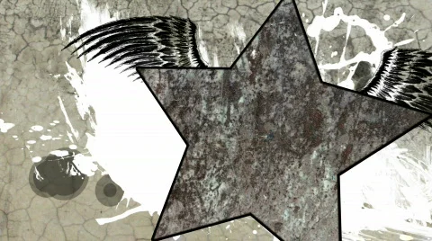 Winged star grunge 2 Video stock 488373