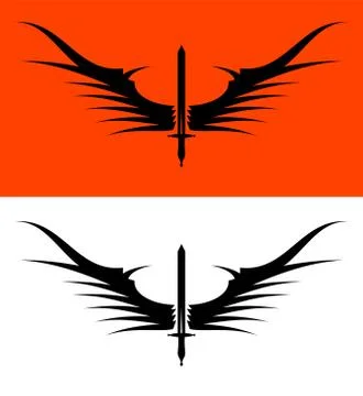 Winged sword Stock Illustration