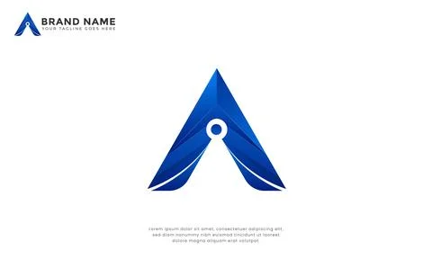 Winged A Tech Gradient Logo Stock Illustration
