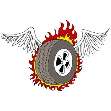 Winged tire Stock Illustration