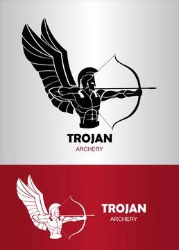 Winged Trojan Archery Stock Illustration