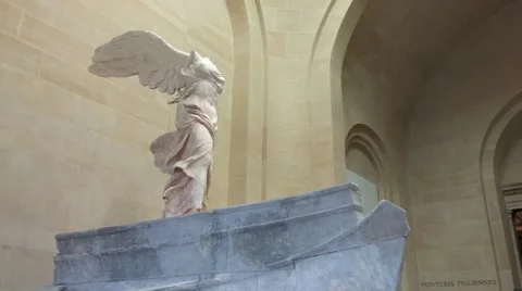 Winged Victory of Samothrace Statue Side View Stock Footage 59725956