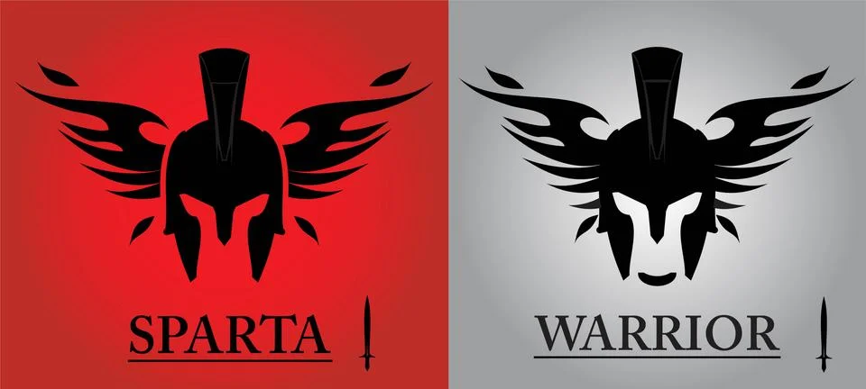 Winged Warrior Head 스톡 일러스트