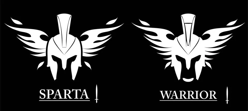 Winged Warrior Head Stock Illustration