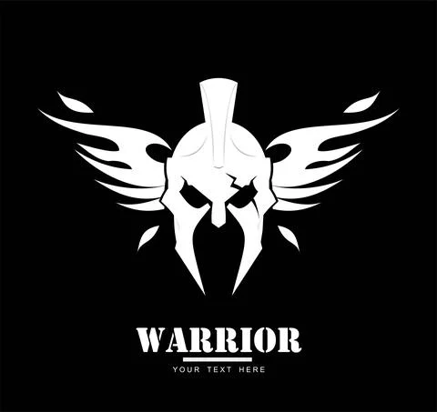 Winged warrior head Stock Illustration