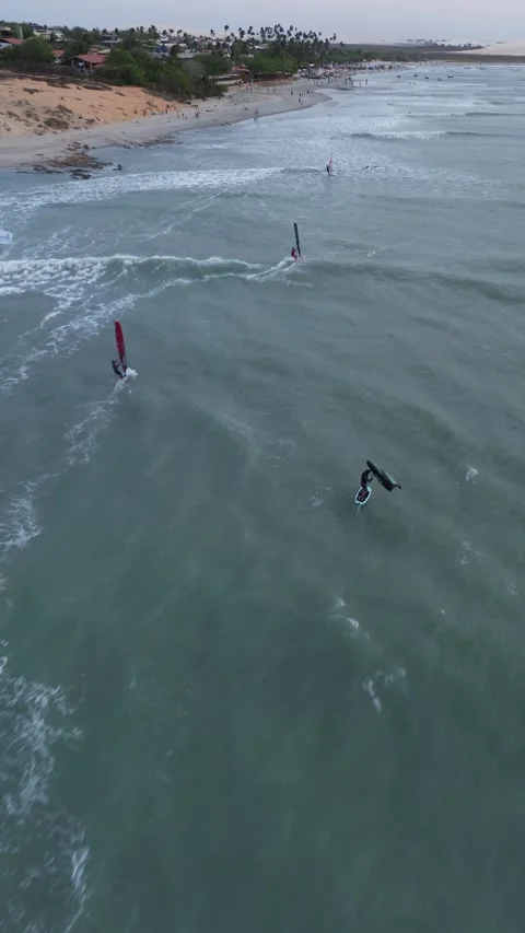 Wingfoils Jericoacoara, Brazil Video stock 309557785