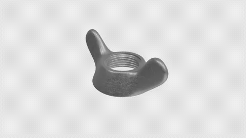 Wingnut Rotating on a Transparent Background. Seamless Loop. Butterfly Nut. 4K Stock Footage 305837530