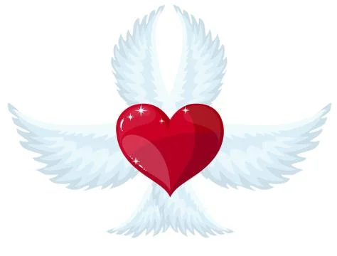 Wings and heart, vector Stock Illustration