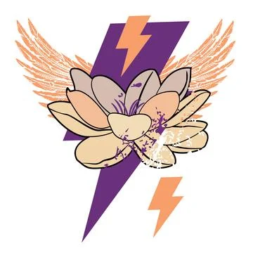 Wings and thunder Illustrazione stock