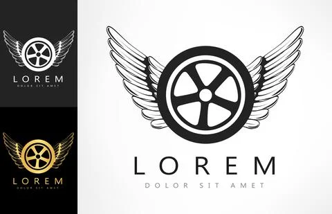 Wings and tire Stock Illustration