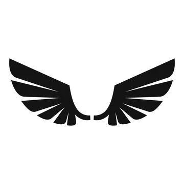 Wings angel icon, simple style Stock Illustration