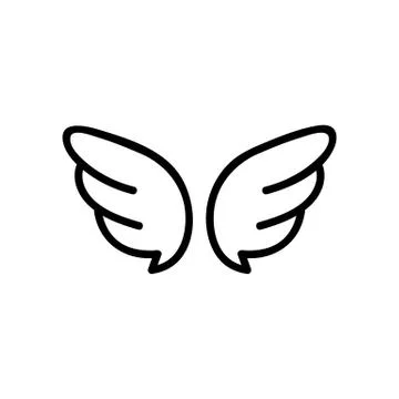 Wings of the angel icon vector. Isolated contour symbol illustration Ilustração Stock
