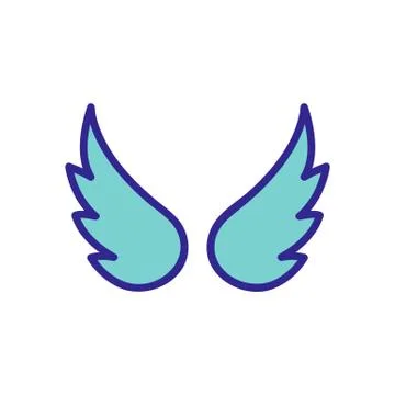 Wings of the angel icon vector. Isolated contour symbol illustration Ilustração Stock
