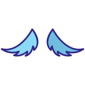 Wings of the angel icon vector. Isolated contour symbol illustration Ilustração Stock
