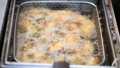 Wings are fried in deep fat 스톡 동영상 72743928