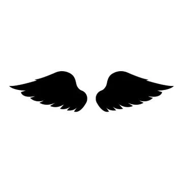 Wings of bird devil angel Pair of spread out animal part Fly concept Freedom  Stock Illustration