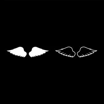Wings of bird devil angel Pair of spread out animal part Fly concept Freedom  Stock Illustration