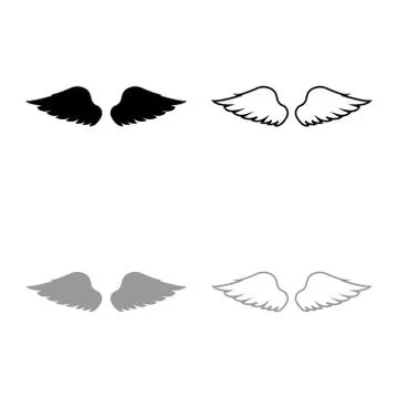 Wings of bird devil angel Pair of spread out animal part Fly concept Freedom  Illustrazione stock
