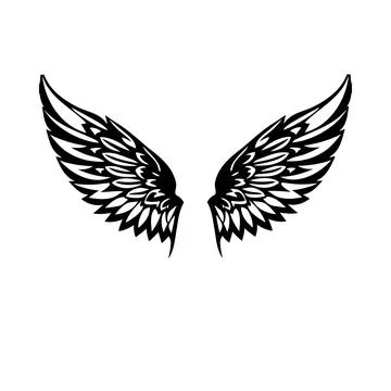 Wings black and white vector icon. Stock-Illustration