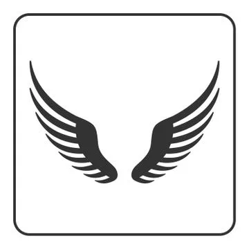 Wings black icon Stock Illustration