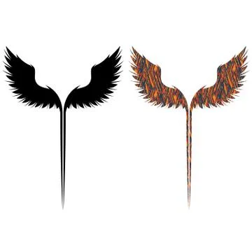 Wings black symbol Stock Illustration
