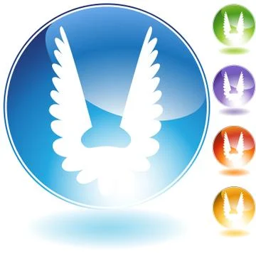 Wings button crystal set Stock Illustration