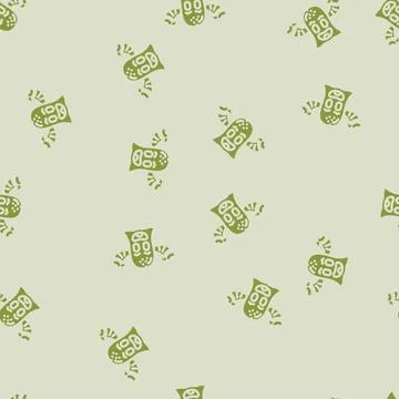 Wings cute monster glyph vector seamless pattern 스톡 일러스트