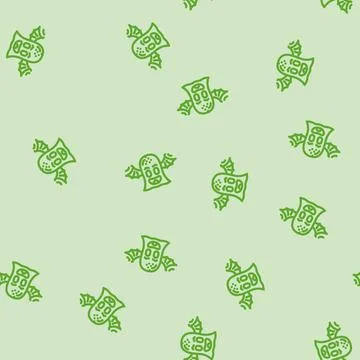 Wings cute monster line vector seamless pattern Illustrazione stock
