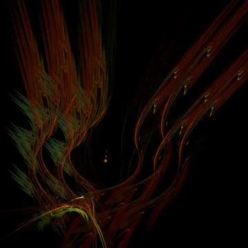 Wings in the dark, abstract fractal generated background Stock Illustration