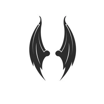 Wings dragon or devil wings element icon template vector illustration Stock Illustration