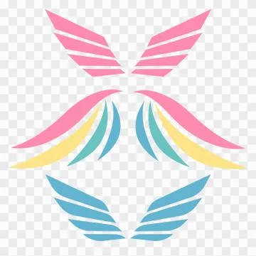 Wings emblem elements. Angels and birds winged labels. Bird wings vector logo Illustrazione stock