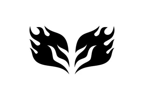 Wings in flame design vector Stock Illustration