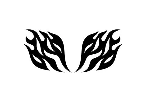 Wings in flame design vector Stock Illustration