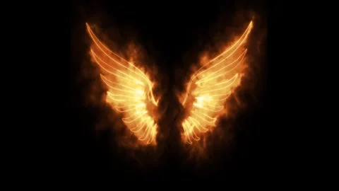 Wings flapping with fire effect green screen background Stock Footage 278378507