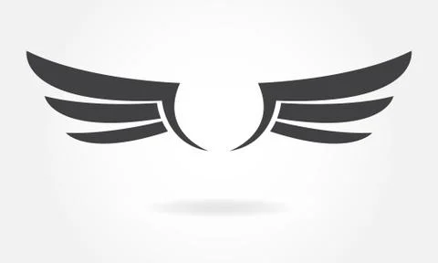 Wings icon or symbol. Vector illustration. Stock Illustration