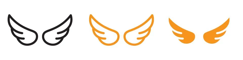 Wings Icon Set Flight Illustrations for Aviation and Fantasy Projects Illustrazione stock
