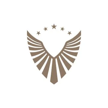 Wings icon with shield symbol Illustrazione stock