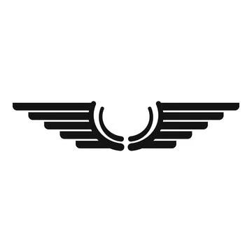 Wings icon, simple style Stock Illustration
