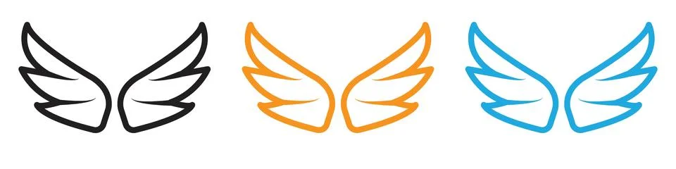 Wings icon vector logo set collection for web app ui Illustration