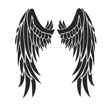 Wings icon on a white background. Vector illustration Stock Illustration