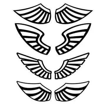 Wings isolated on white background. Design elements for logo, la Stock Illustration