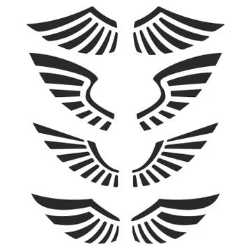 Wings isolated on white background. Design elements for logo, la Stock Illustration