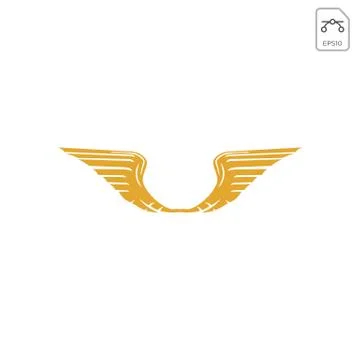 Wings logo design abstract vector icon isolated Stock Illustration