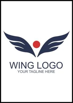 Wings Logo design Stock Illustration