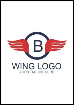 Wings Logo design Stock Illustration